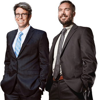 Group photo of attorney Gregory Alan Thacker and John Larsen Mulvihill